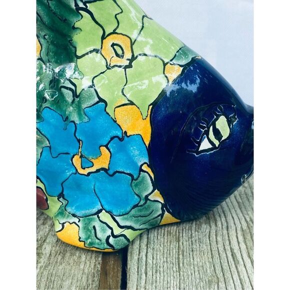 Hand Painted Talavera Ceramic Fish Figurine Made in Mexico Multicolor Folk Art - Picture 3 of 8